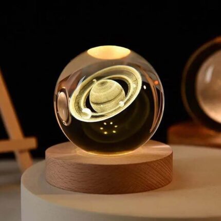 3D Art Crystal Ball Saturn Lamp