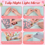 DIY Tulip Cube Mirror Lamp Flowers LED Night Light - Image 3