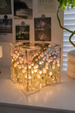 DIY Tulip Cube Mirror Lamp Flowers LED Night Light - Image 5